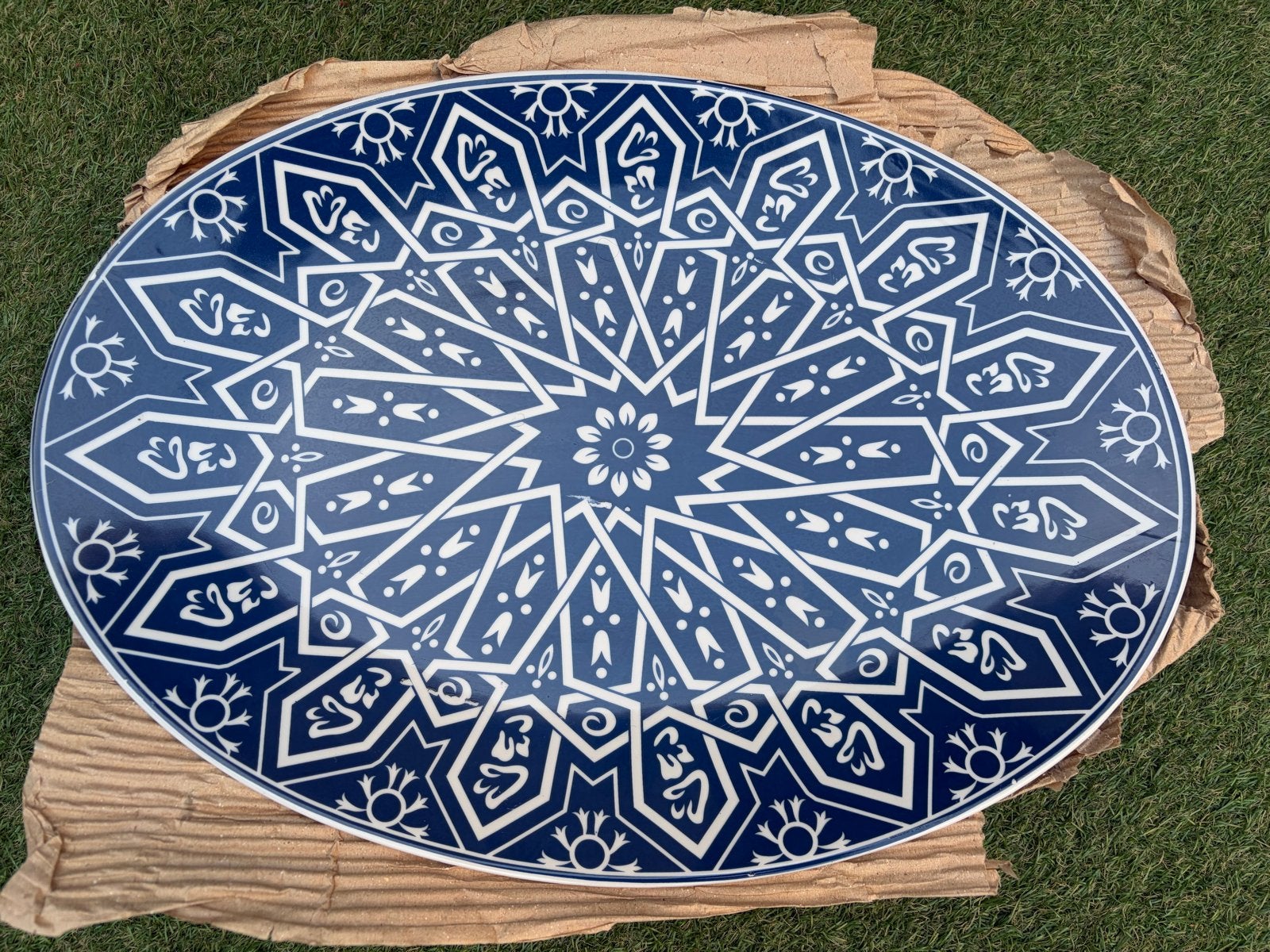 4 Nieuwe Ovale Schalen - Blauw/Wit Decor - 33 x 46 cm, Ophalen, Porselein of Keramiek, Schaal, Nieuw