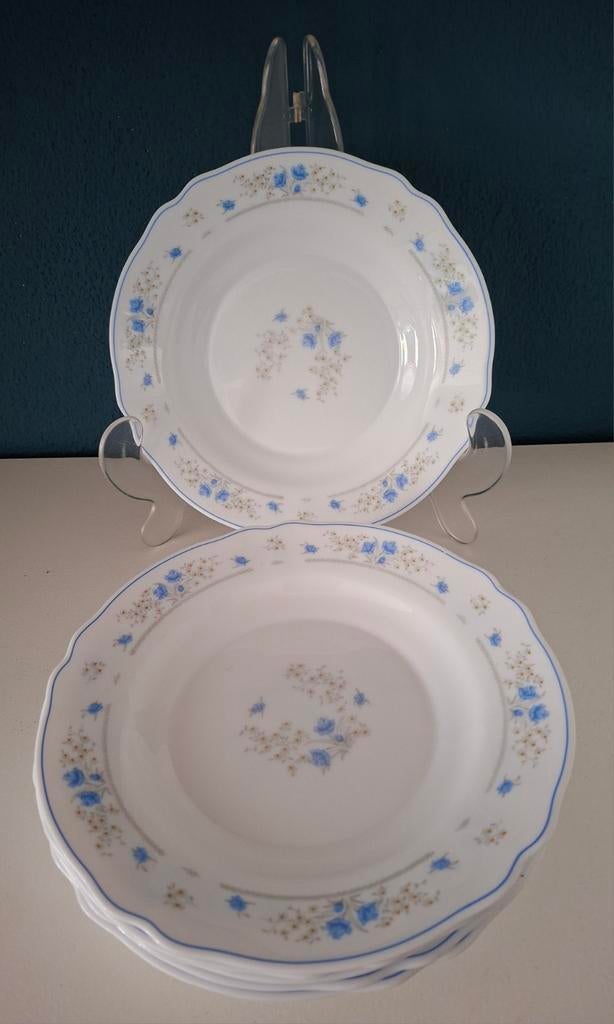 Zes Arcopal romantique diepe borden, Ophalen of Verzenden, Bord(en), Overige stijlen, Glas