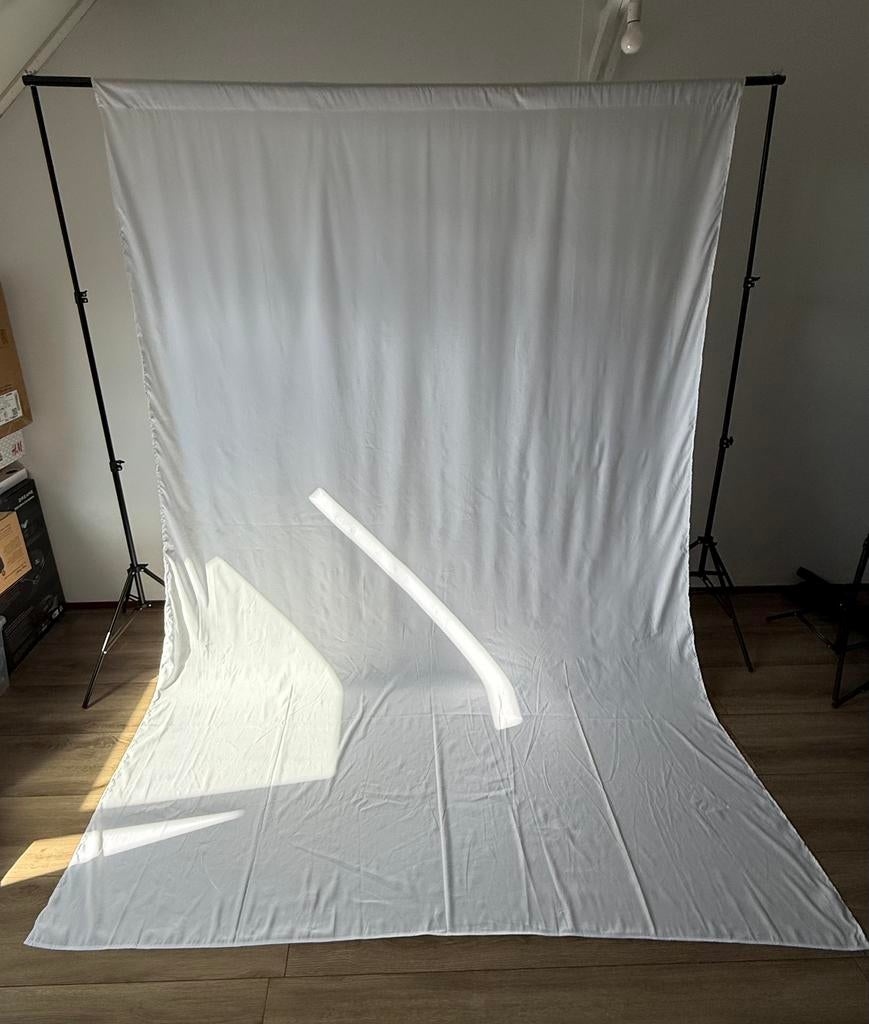 Fotografie Achtergrondset / Backdrop met verstelbaar frame, Audio, Tv en Foto, Fotografie | Fotostudio en Toebehoren, Ophalen of Verzenden