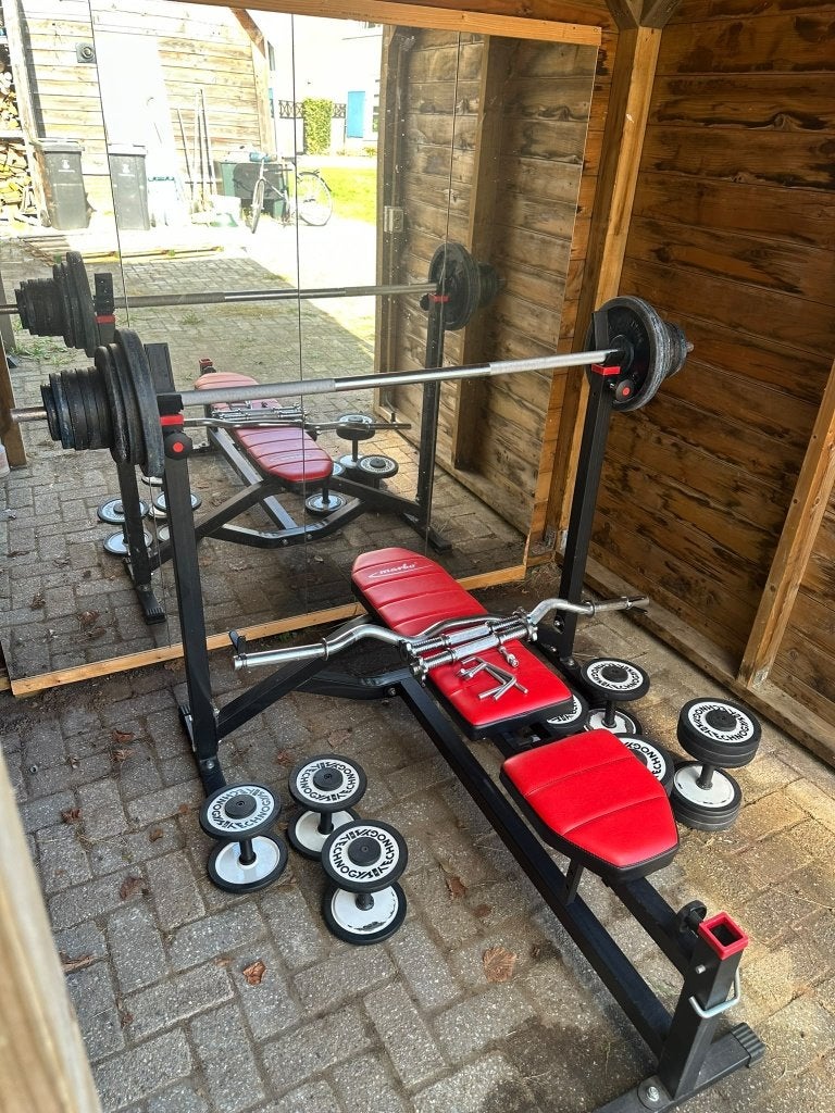 Complete Krachtset: Benchpress Halters & Technogym Dumbbells, Ophalen, Zo goed als nieuw, Armen, Dumbbell