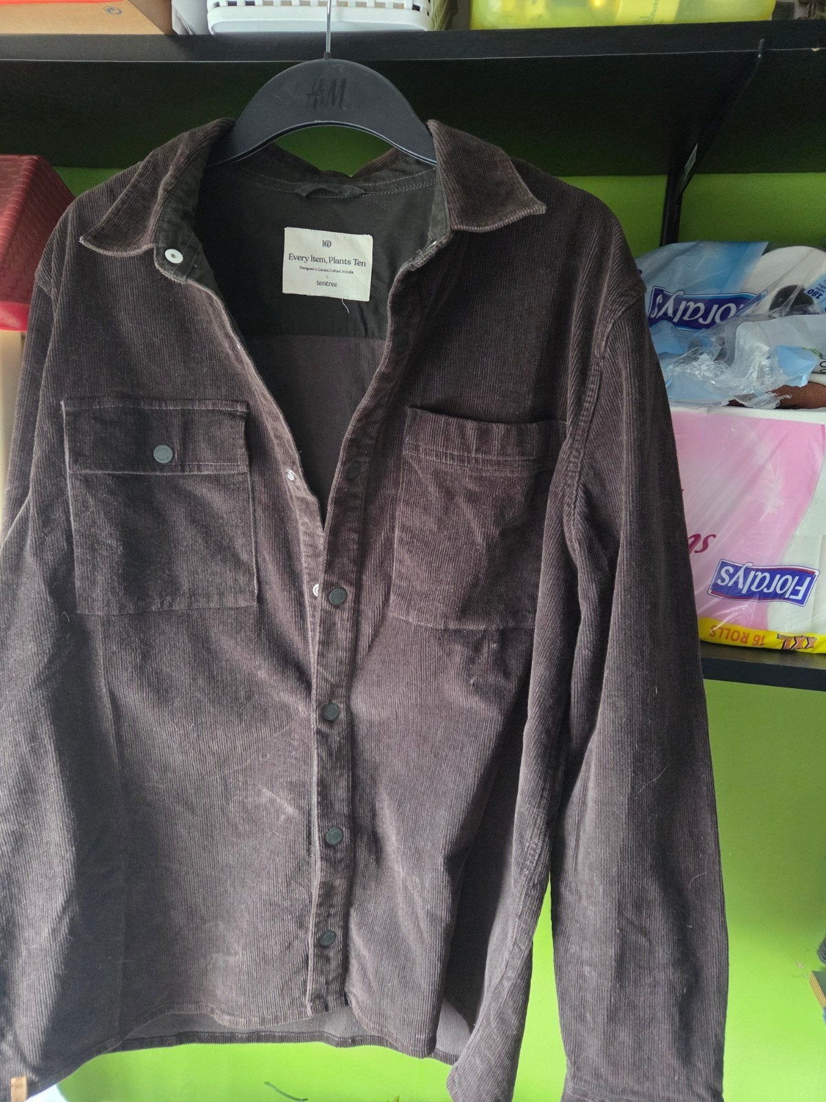 tentree Bruin Corduroy Overshirt / Shacket – Maat L (Duurzaa, Ophalen of Verzenden, Zo goed als nieuw, Bruin