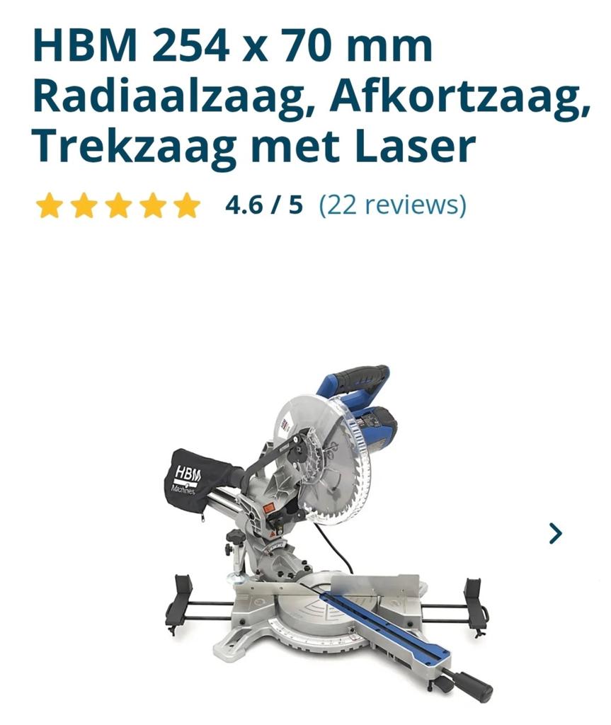 Afkortzaag nieuw in doos, Nieuw, Ophalen of Verzenden, Afkortzaag, 30 tot 70 mm