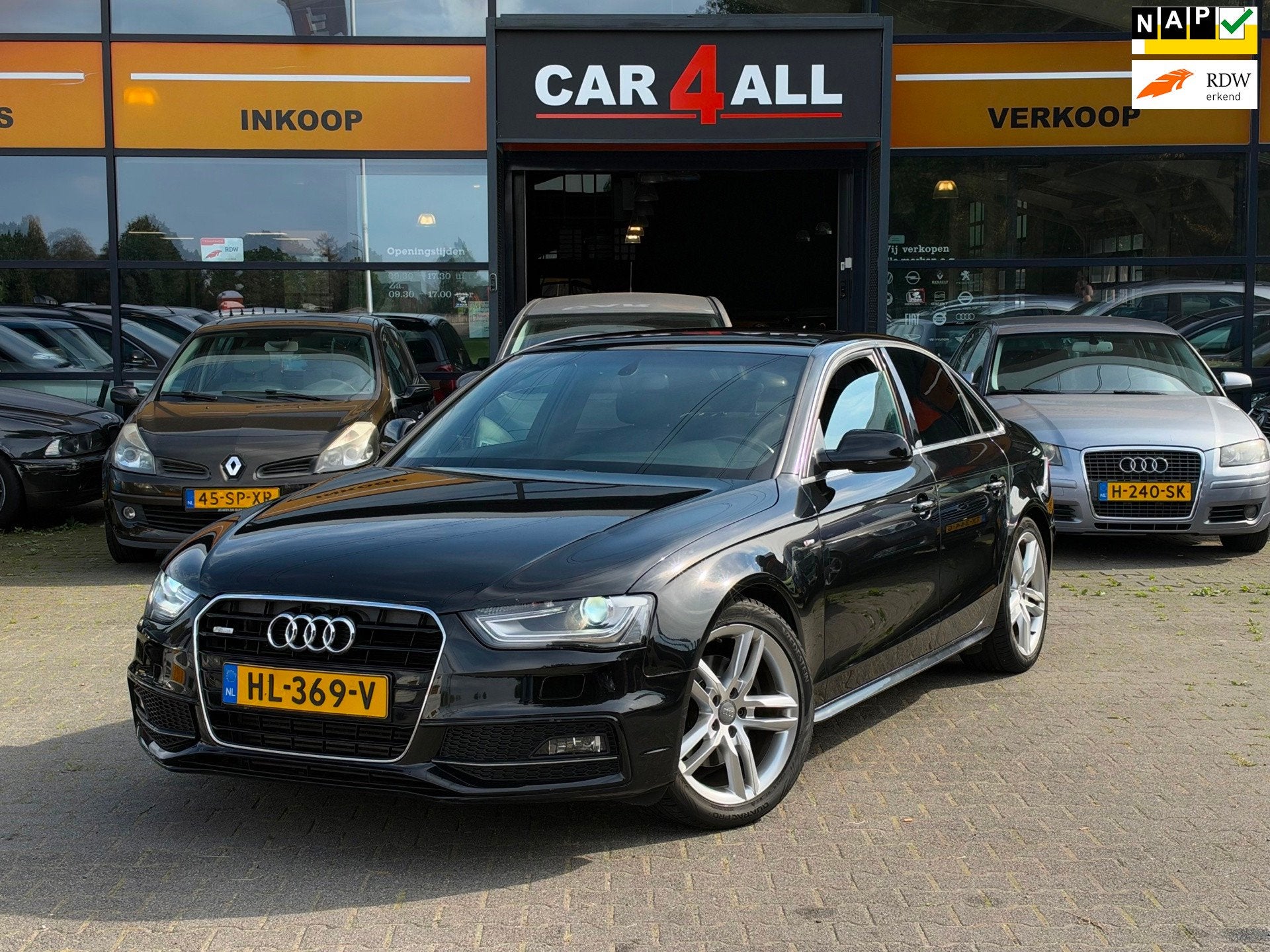 Audi A4 Limousine 1.8 TFSI S Edition 3x S-Line NAVI/LED/PDC/, Auto's, Dealer onderhouden, Gebruikt, 4 cilinders, Zwart