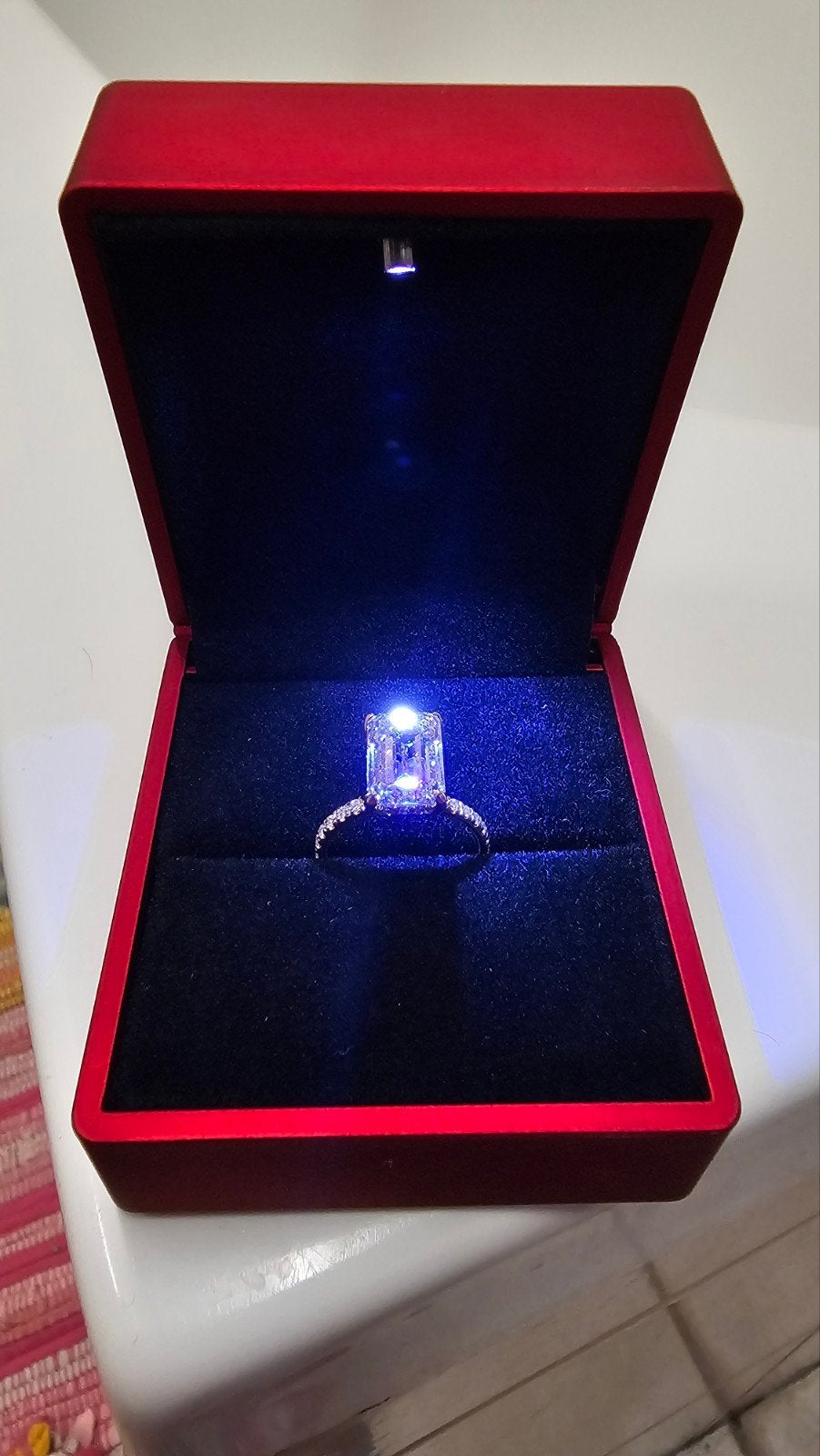 ​Gouden Ring 4.06ct Lab Diamant D VVS + Zijdiamanten, Ophalen of Verzenden