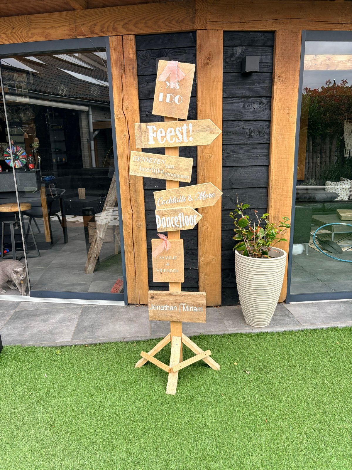 Houten Wegwijzer voor Feesten of bruiloft, Ophalen, Gebruikt, Versiering, Geboorte of Huwelijk