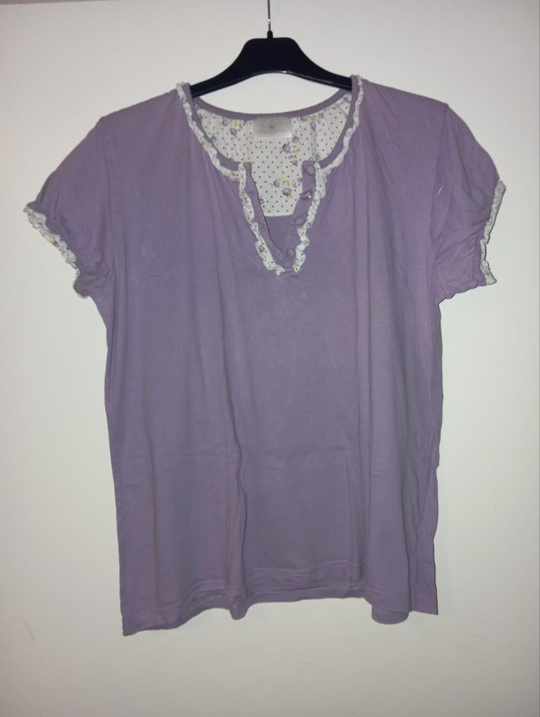 Paars pyjama shirt C&A | Maat L, Kleding | Dames, Pyjama's, C&A, Ophalen of Verzenden, Maat 42/44 (L)