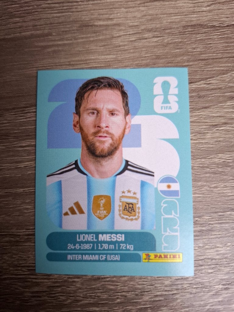 Panini WK 2026 Christiano Ronaldo ruilen tegen Loinel Messi, Ophalen of Verzenden, Zo goed als nieuw