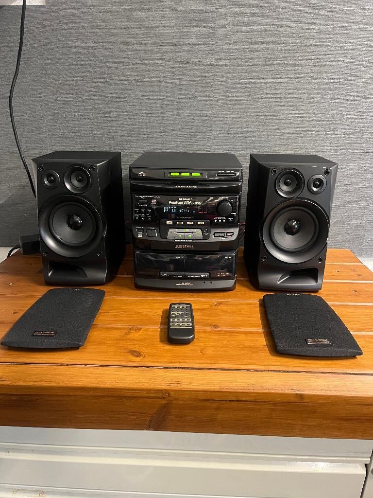 Sharp CD-C75 stereo set met luidsprekers en afstandsbed., Audio, Tv en Foto, Stereo-sets, Ophalen, Tuner of Radio, Sharp