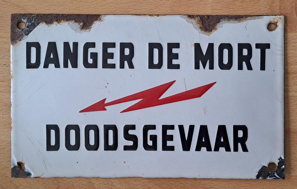 vintage emaille waarschuwingsbordje, Antiek en Kunst, Antiek | Emaille, Ophalen of Verzenden