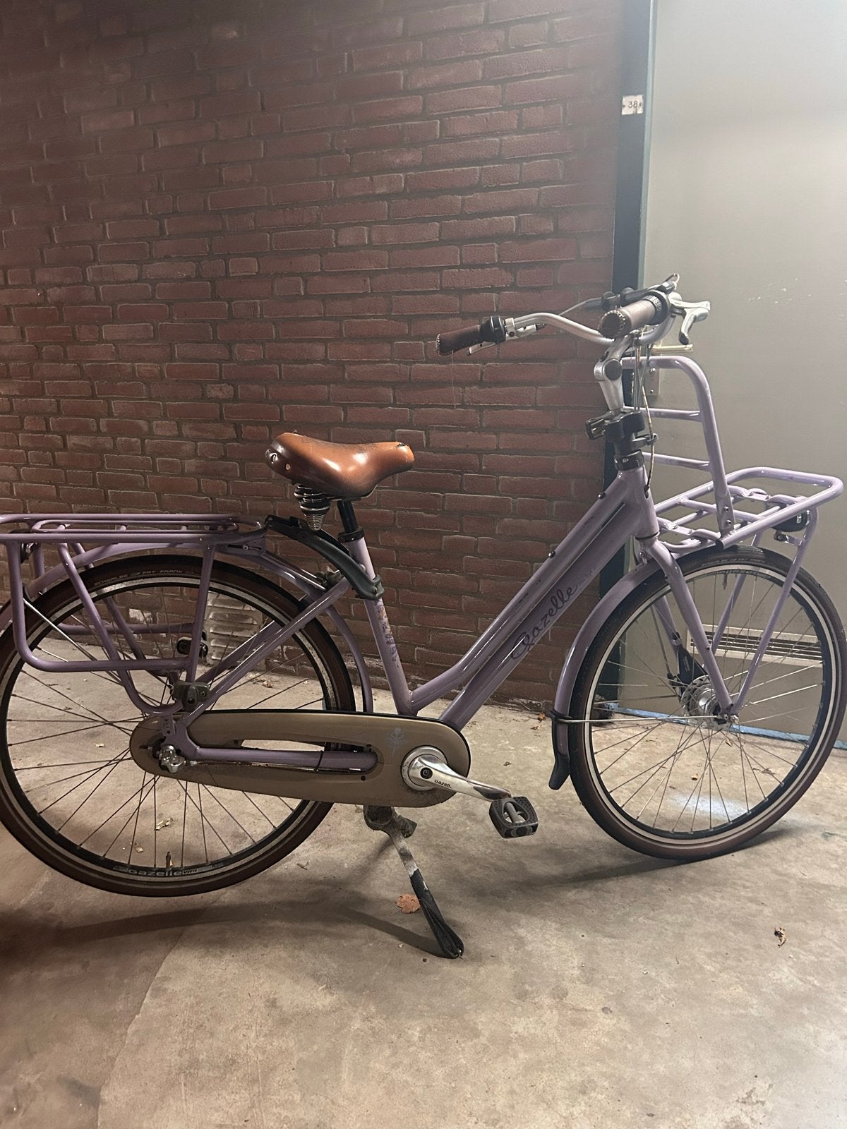 Gazelle transportfiets paars - Damesfiets met voordrager, Ophalen, Gebruikt, (Extra) lage instap, 50 tot 53 cm