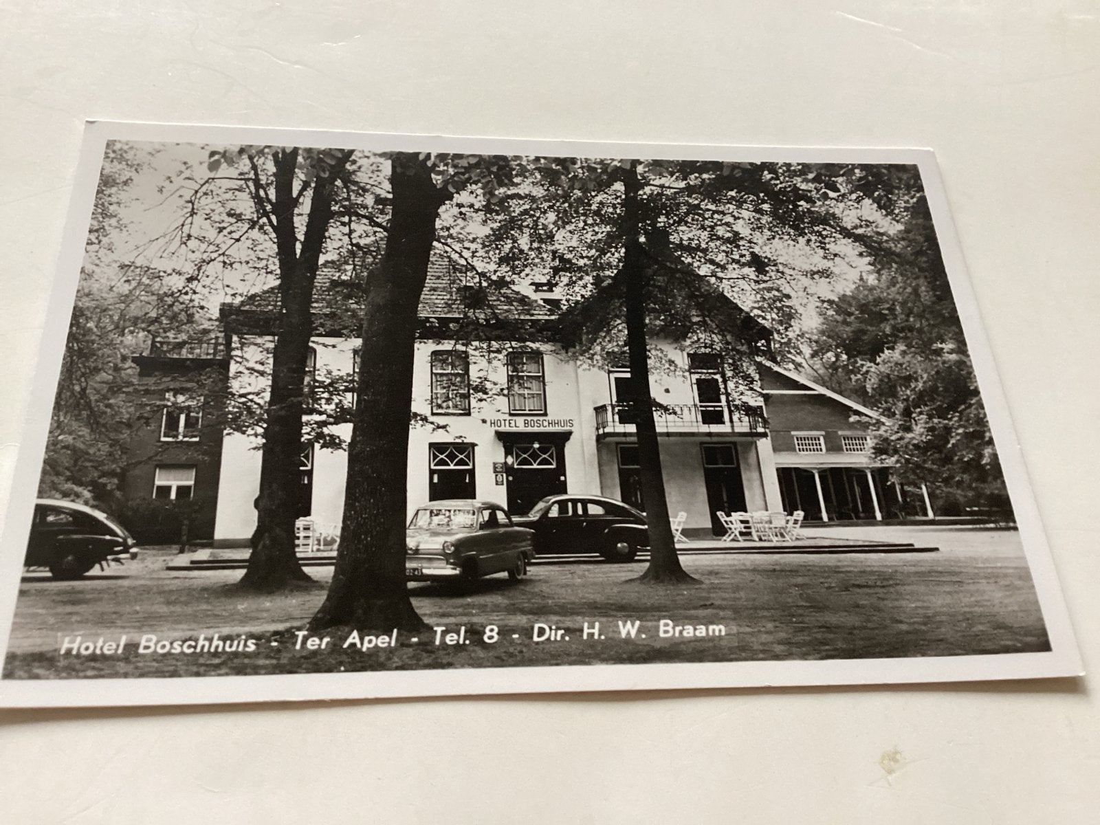 Ter Apel Hotel Boschhuis Ter Apel (Groningen), Ophalen of Verzenden, 1940 tot 1960, Ongelopen, Groningen