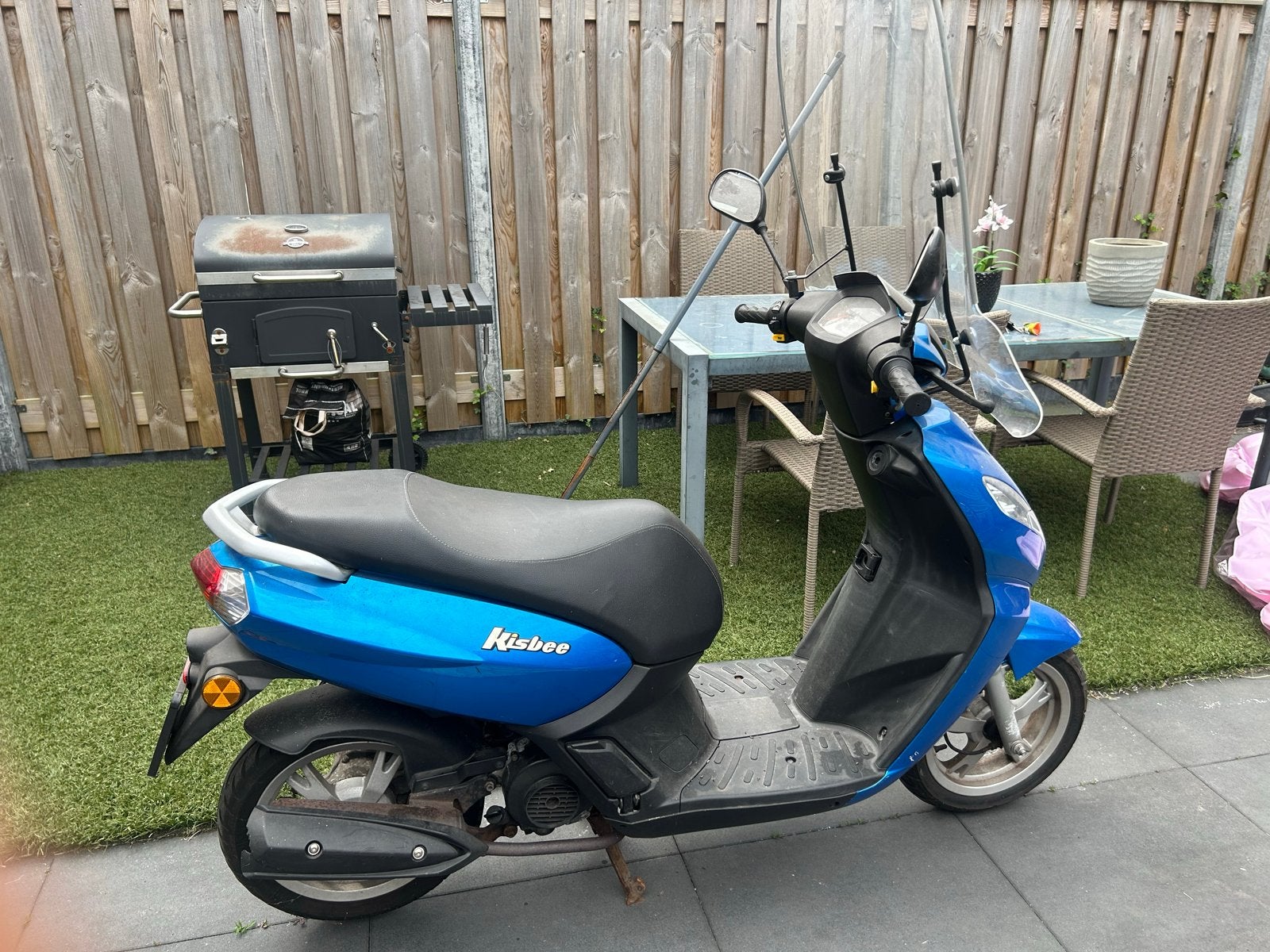 Peugeot Kisbee Blauw - Windscherm - 15.055 km, Ophalen, Gebruikt, Overige modellen, 49 cc