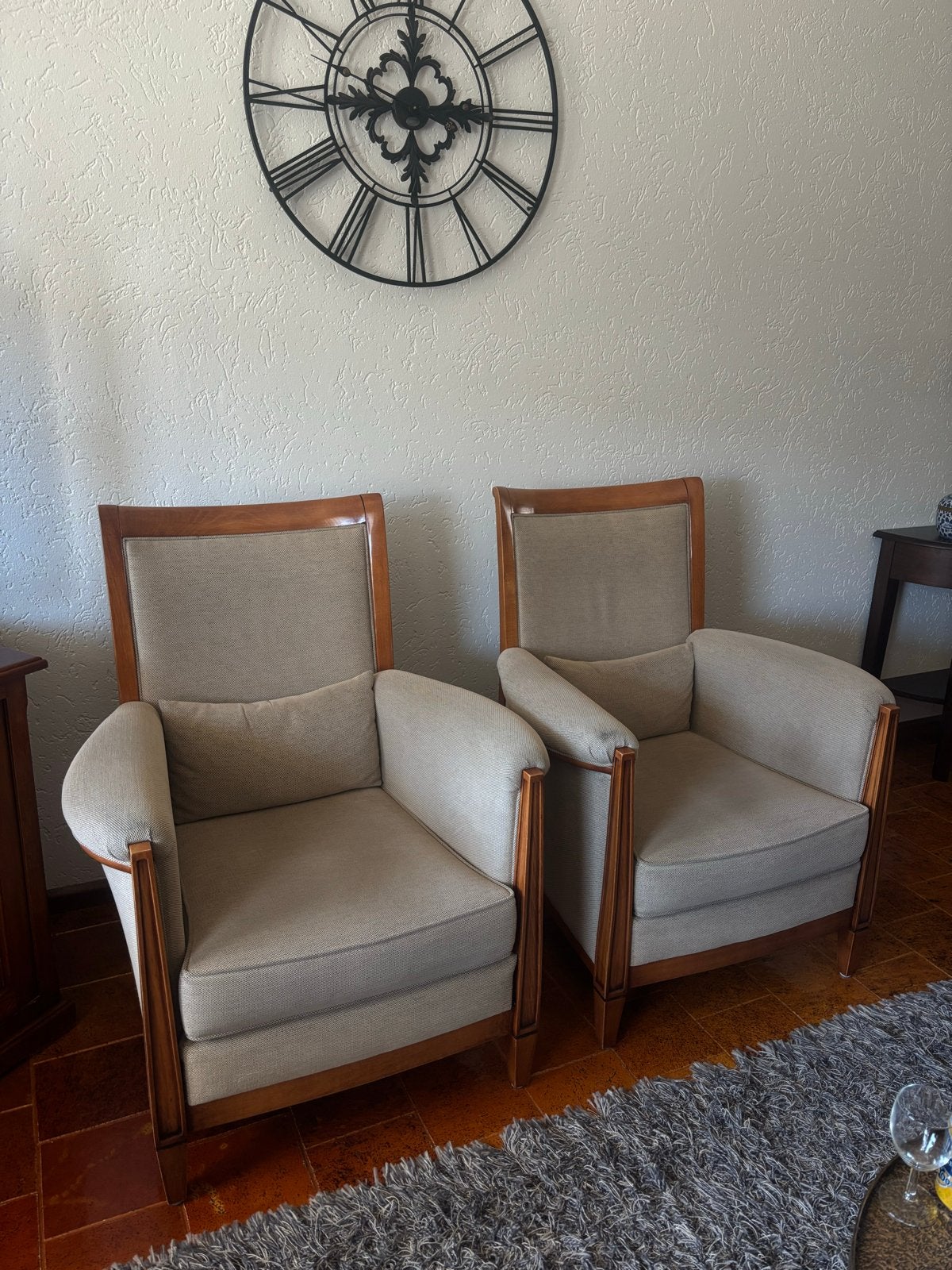 Huiskamerstoelen- Set van twee comfortabele fauteuils, Huis en Inrichting, Ophalen, Gebruikt, Twee, Overige kleuren