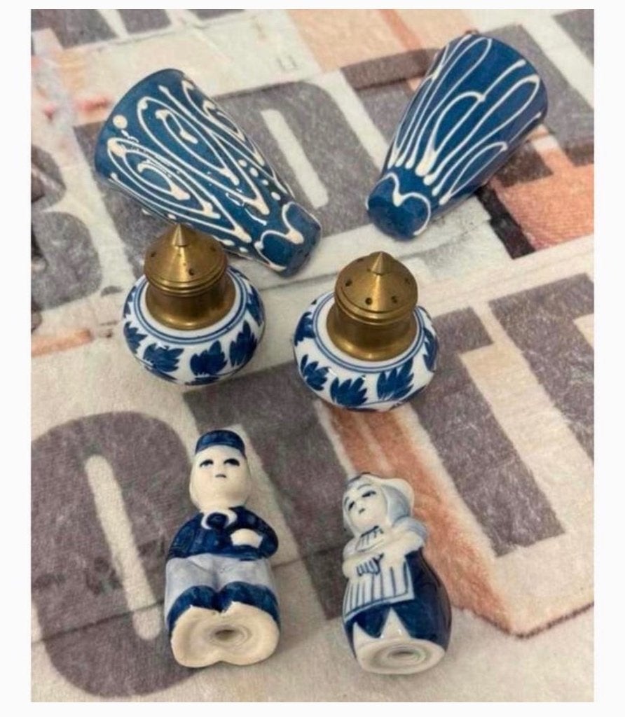 6x bijzondere antiek vintage peper zout stel 3 sets servies, Ophalen of Verzenden