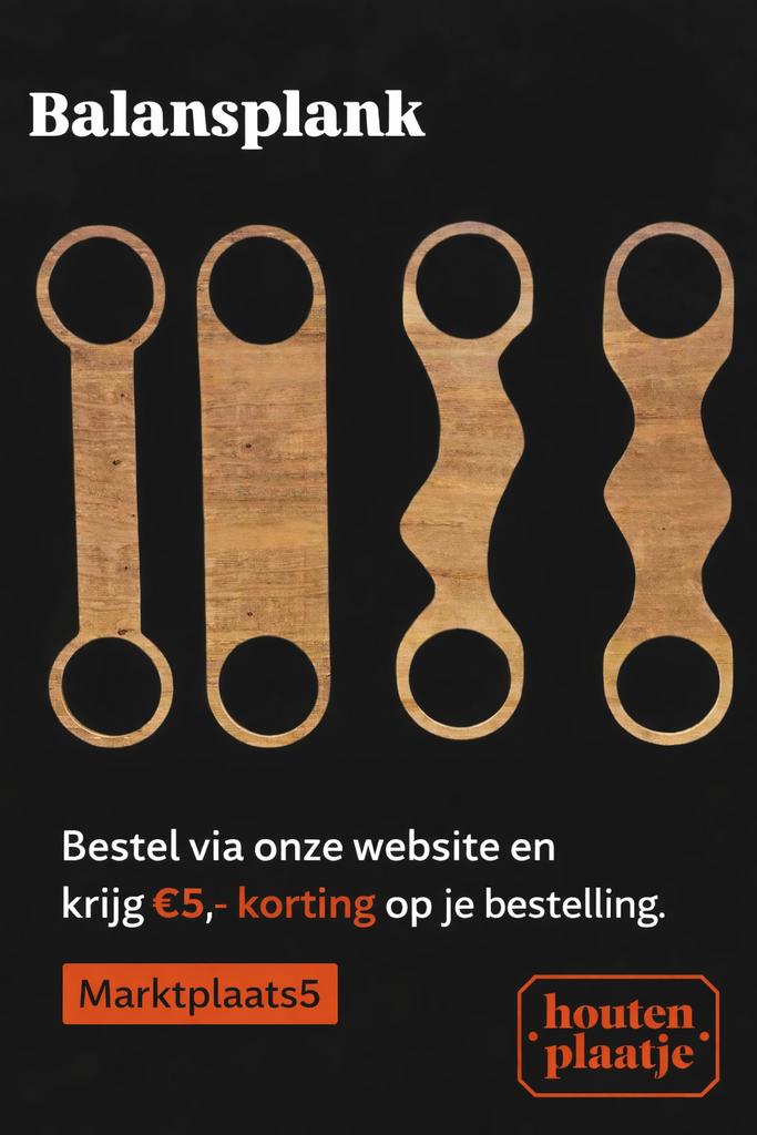 Balansplanken - loopplank - stapstenen (nu €5,- korting), Houten plaatje, Loopbrug, 4828as, Nieuw