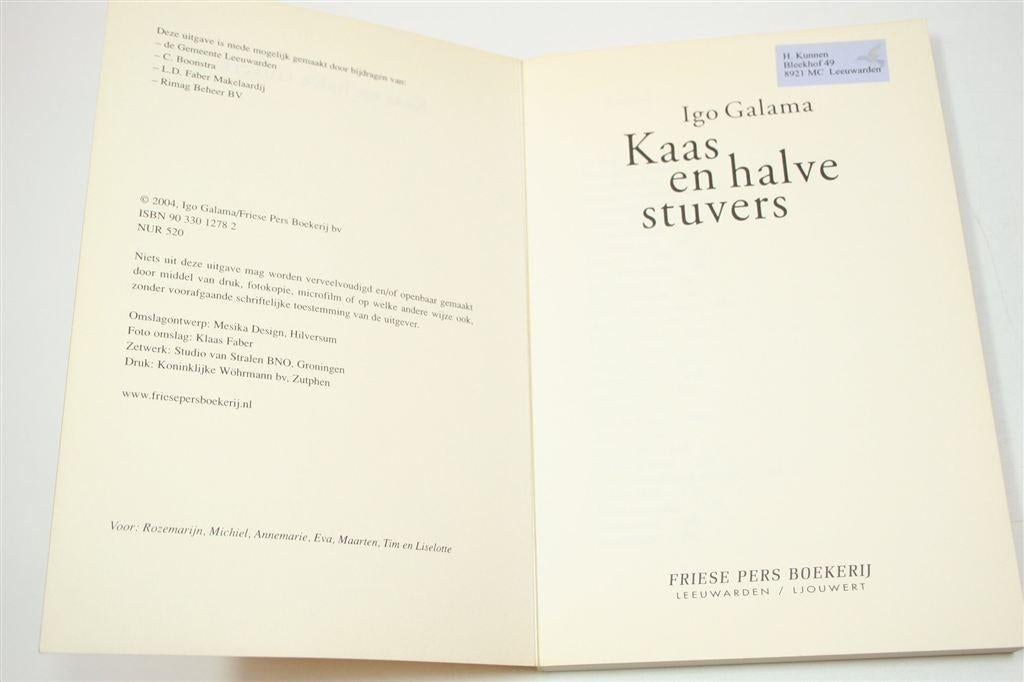 Kaas en Halve Stuvers — Jeugdherinneringen Leeuwarden, Boeken, Ophalen of Verzenden, Gelezen