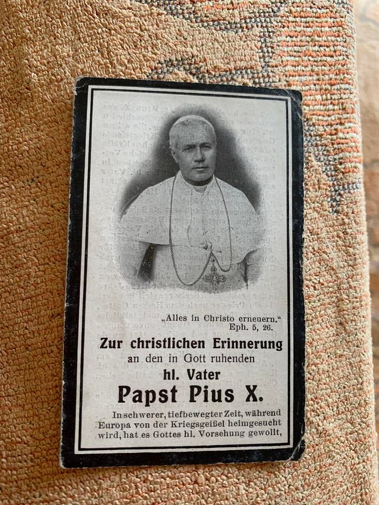 Bidprentje Paus Pius X 1835-1914, Verzamelen, Ophalen of Verzenden