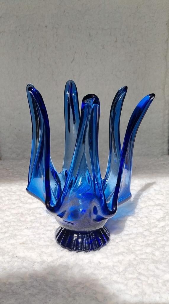 Kobalt blauw glas sculptuur, zgan, Antiek en Kunst, Antiek | Glas en Kristal, Ophalen of Verzenden