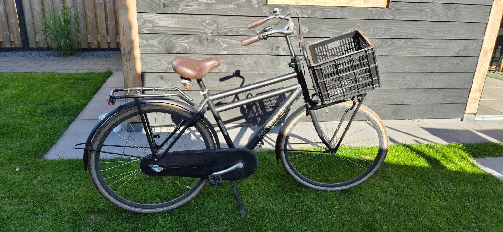 Cortina L4 zwart herenfiets transporter, Fietsen en Brommers, Terugtraprem, Gebruikt, Versnellingen, 53 tot 57 cm