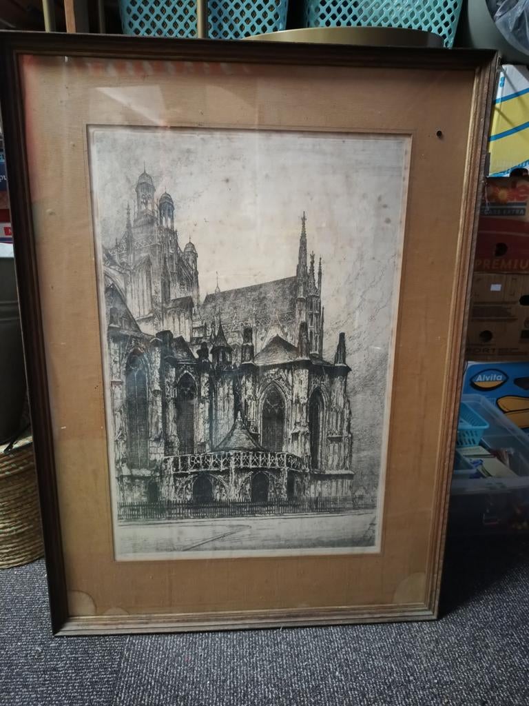 Antiek schilderij, Antiek en Kunst, Kunst | Tekeningen en Foto's, Ophalen