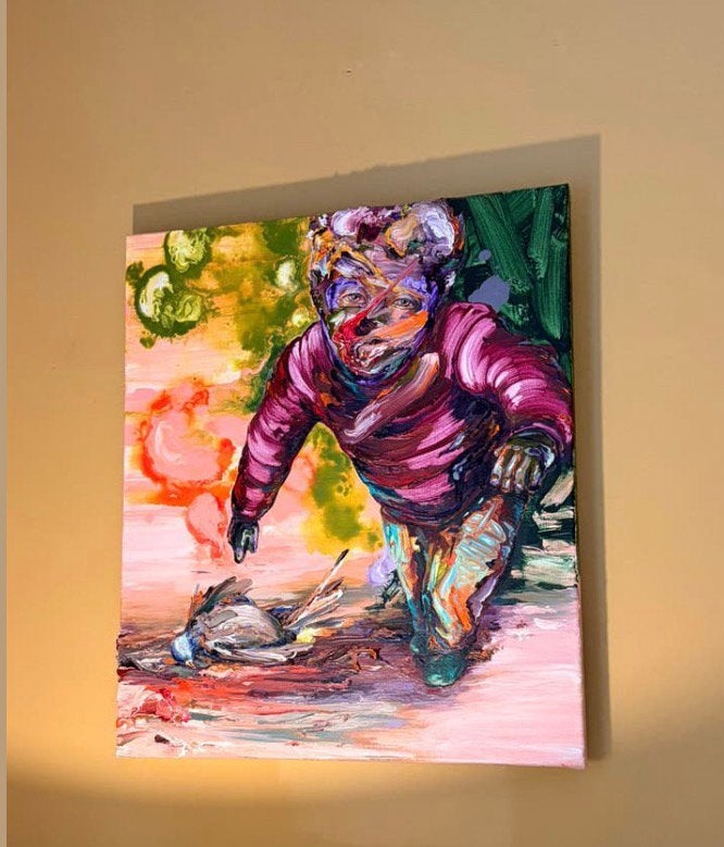 Olieverf doek 60 x 70 cm Van der Sterren. Singer Museum, Antiek en Kunst, Ophalen