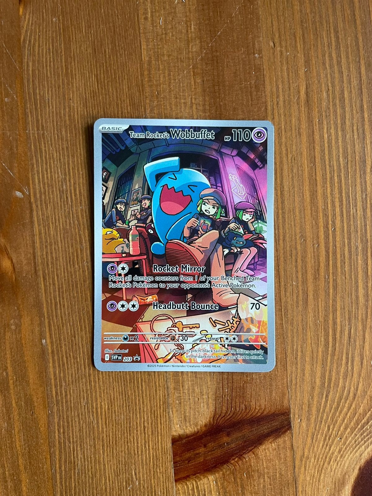 Team Rocket’s Wobbuffet 203 Scarlet & Violet Promo - NM, Ophalen of Verzenden, Zo goed als nieuw, Losse kaart, Foil