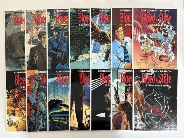 Bloed en Stilte, SC, set 1-14 compleet, maffia, Corteggiani, Complete serie of reeks, Ophalen of Verzenden, Zo goed als nieuw