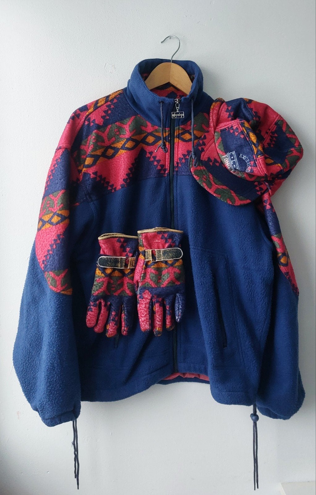 Vintage Retro 80s/90s Fong Leng Gorpcore 3-delige Fleece Set, Fong Leng, Ophalen of Verzenden, Gedragen, Maat 38/40 (M)