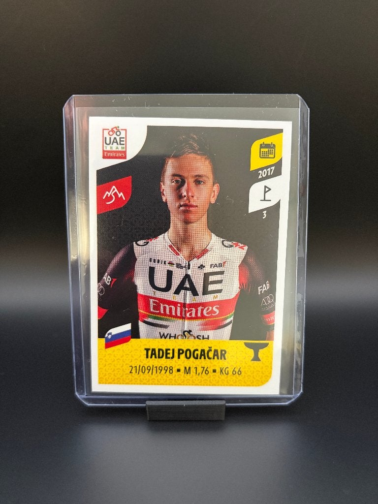 Tadej Pogacar Panini Tour de France 2021 Sticker UAE, Verzenden, Zo goed als nieuw, Overige sporten, Poster, Plaatje of Sticker