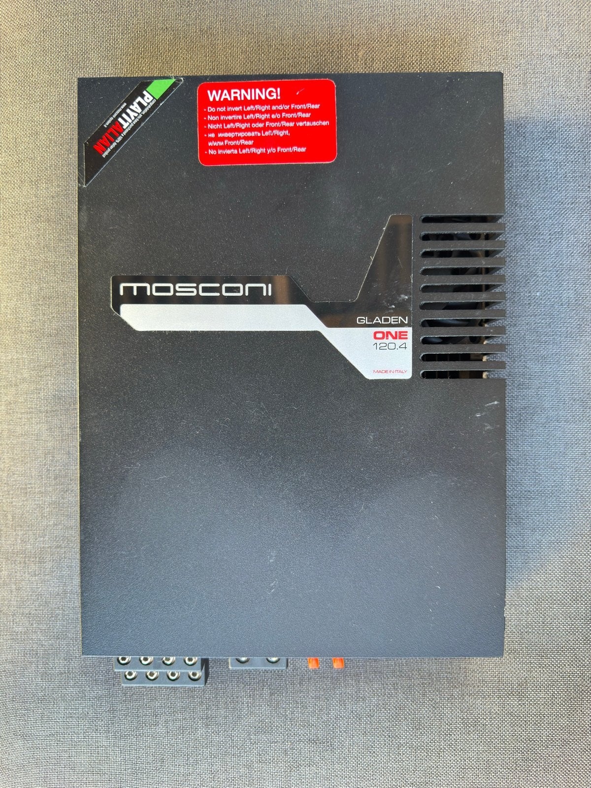 Mosconi Gladen One 120.4 Versterker, Auto diversen, Autospeakers, Zo goed als nieuw, Ophalen of Verzenden
