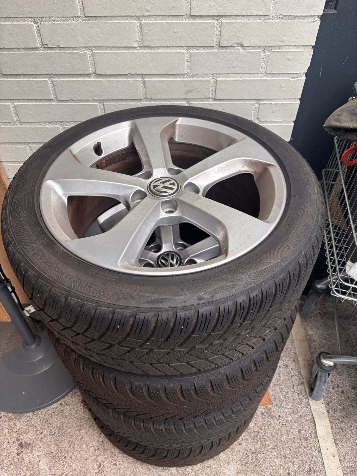 Winterbanden met velgen voor VW Golf, Ophalen, Banden en Velgen, 17 inch, Winterbanden