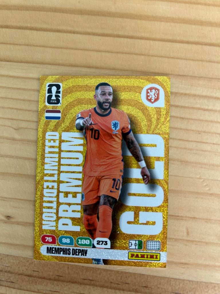 Memphis Depay Premium Gold Limited Edition WK 2026, Hobby en Vrije tijd, Ophalen of Verzenden, Zo goed als nieuw
