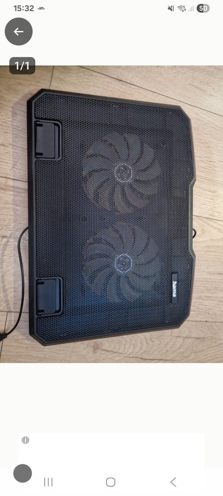 Hama laptop koeler met 2 ventilatoren, Computers en Software, Ophalen of Verzenden, Zo goed als nieuw, Hama, In hoogte verstelbaar