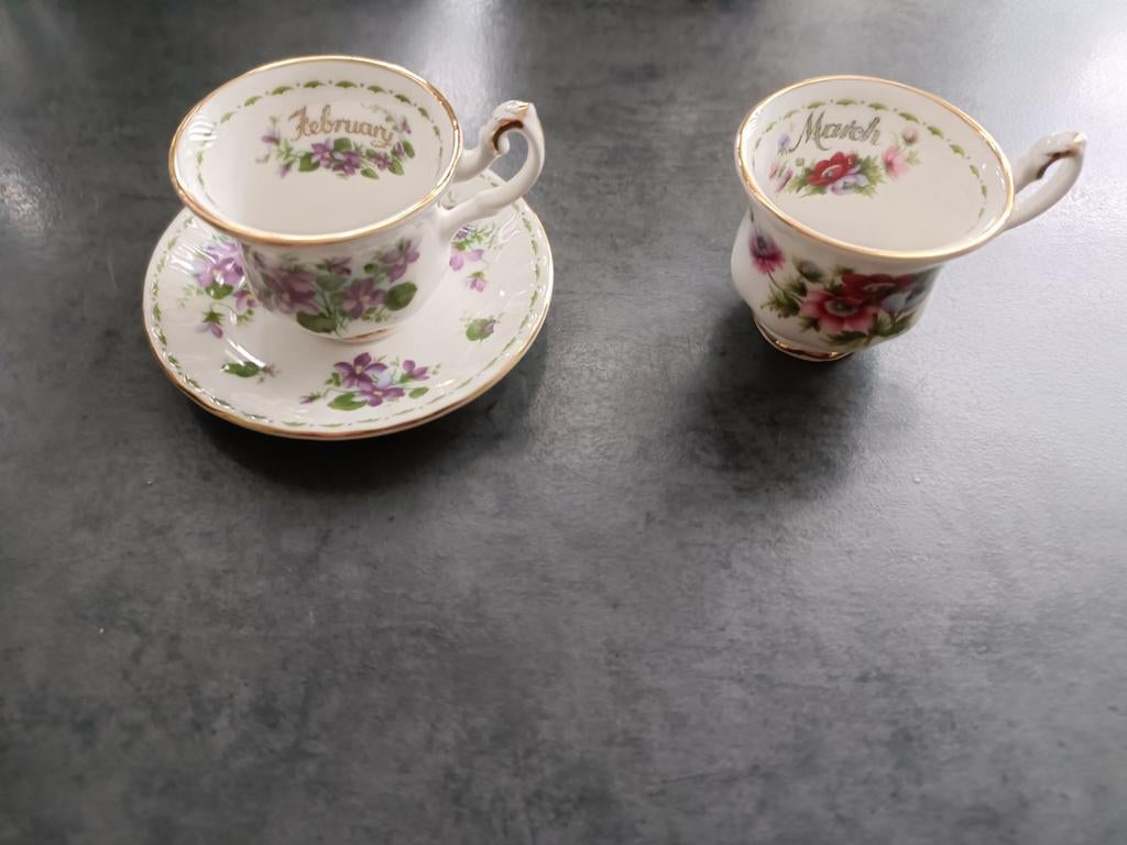 Royal Albert mini kopjes en schotel maand servies, Ophalen of Verzenden