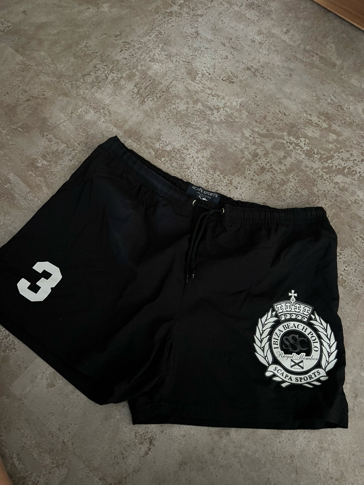 SCAPA Zwembroek XL - Zwart met logo zgan, Kleding | Heren, Zwart, Maat 56/58 (XL), Ophalen of Verzenden, Zwemshort