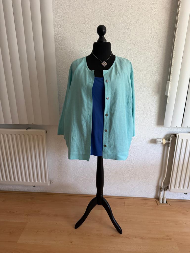 Sigrid Olsen Sport Linnen-Viscose Blousejasje Maat 2X, Kleding | Dames, Blouses en Tunieken, Ophalen of Verzenden, Zo goed als nieuw