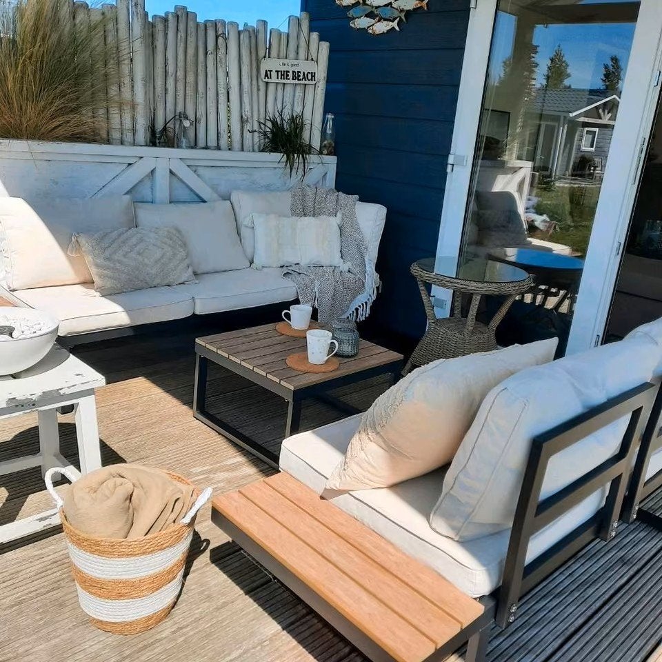 Koopje: zo goed als nieuwe Tuinlounge, Ophalen, 5 zitplaatsen, Bank, Aluminium