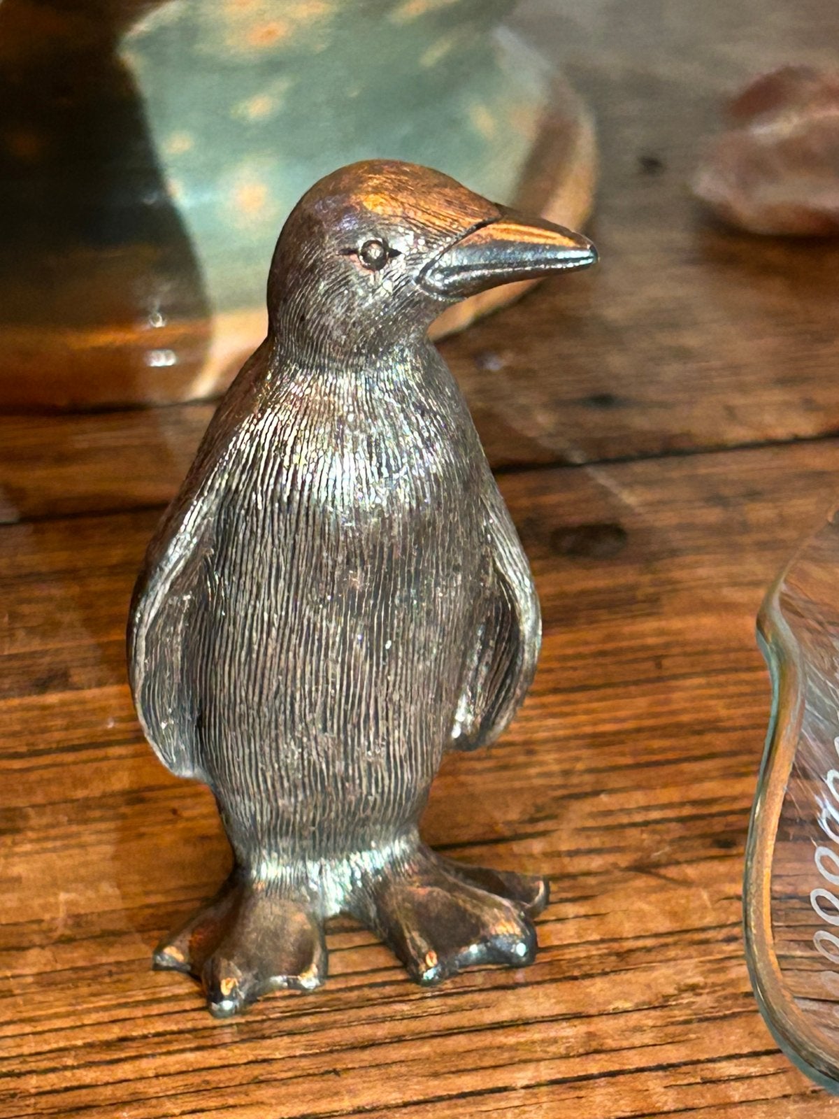 Vintage tinnen pinguïn massief 7 cm hg erg leuk!, Antiek en Kunst, Ophalen