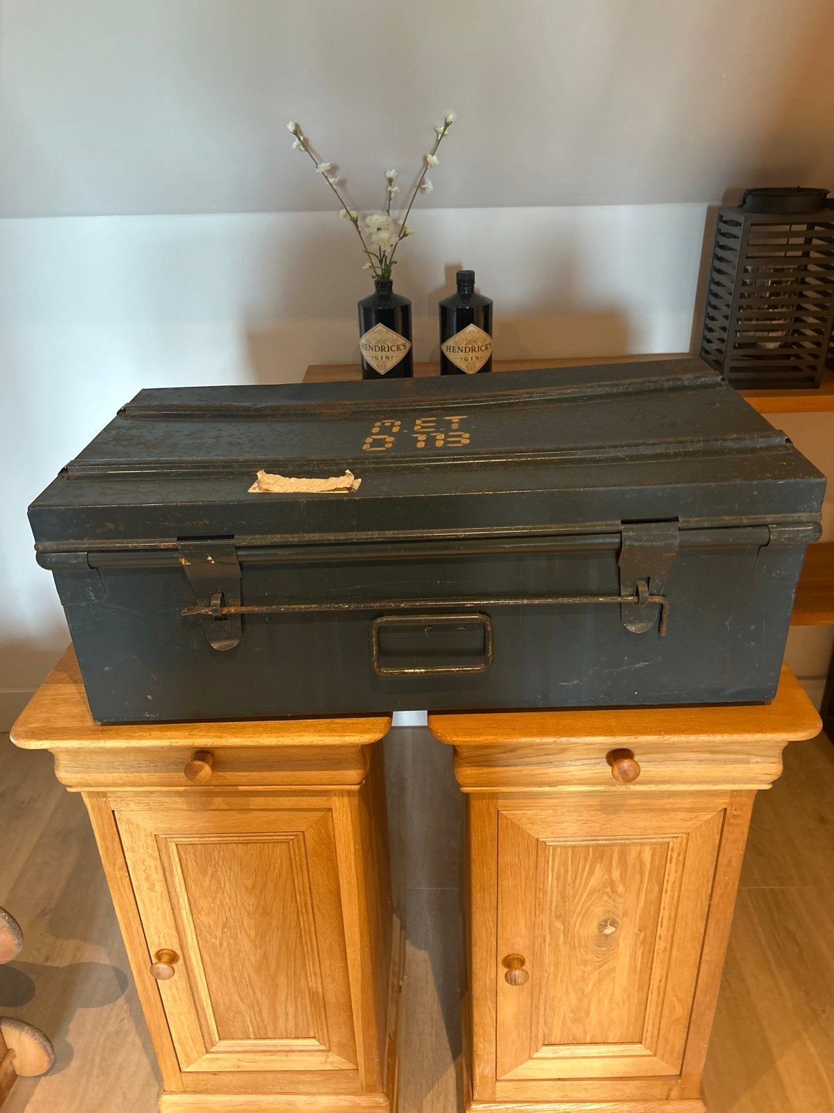 Vintage metalen kist - Legerkist - Opbergkist, Ophalen