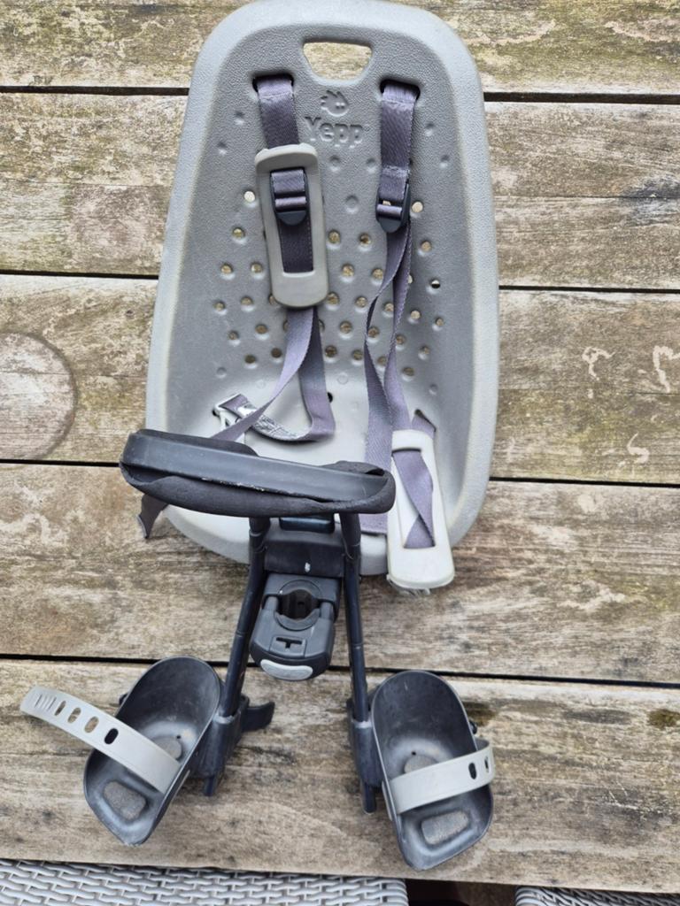 Yepp Mini Fiets voorzitje  - Grijs, Ophalen, Yepp, Voorzitje, 0 t/m 13 kg