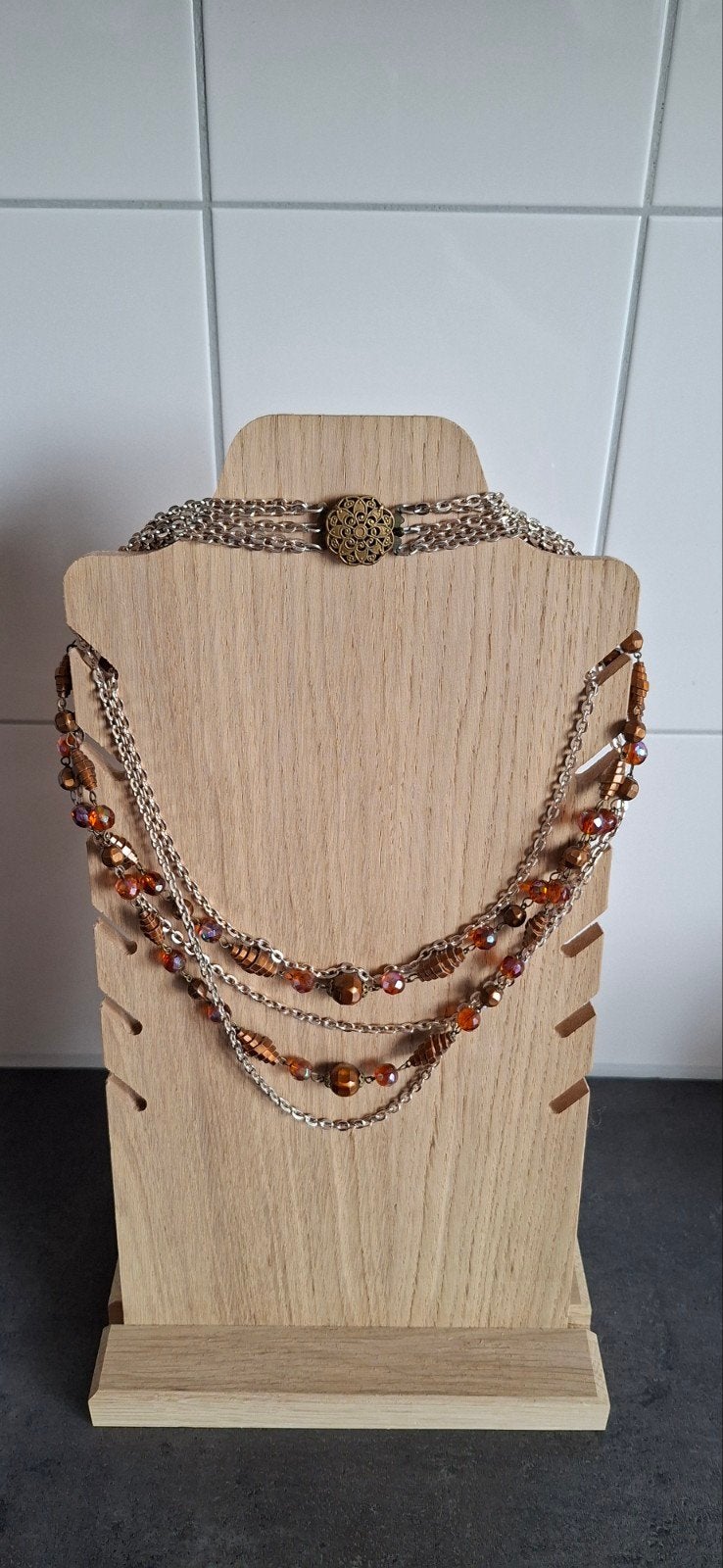 vintage ketting, met koperen sluiting, Ophalen of Verzenden