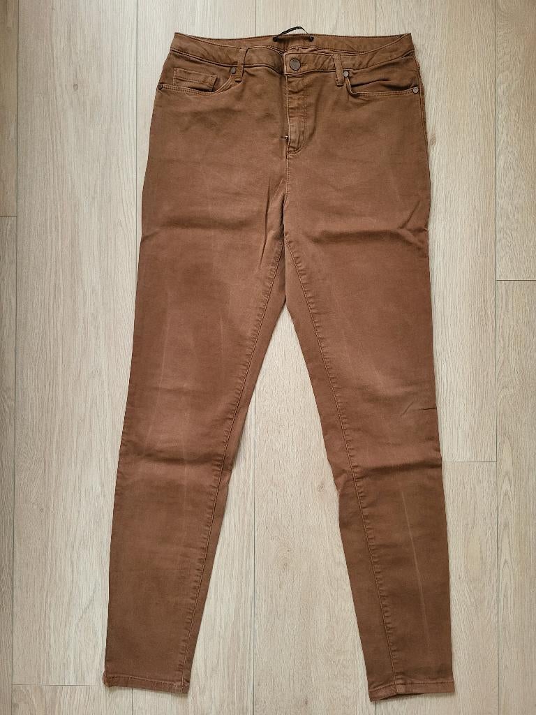 Steps skinny broek, cognac bruin, mt 40, zgan, Maat 38/40 (M), Bruin, Ophalen of Verzenden, Zo goed als nieuw