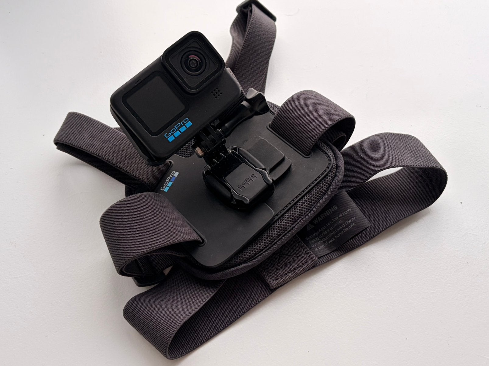 GoPro Hero 10 Black + Chesty borstband, 3 accu's + Lader