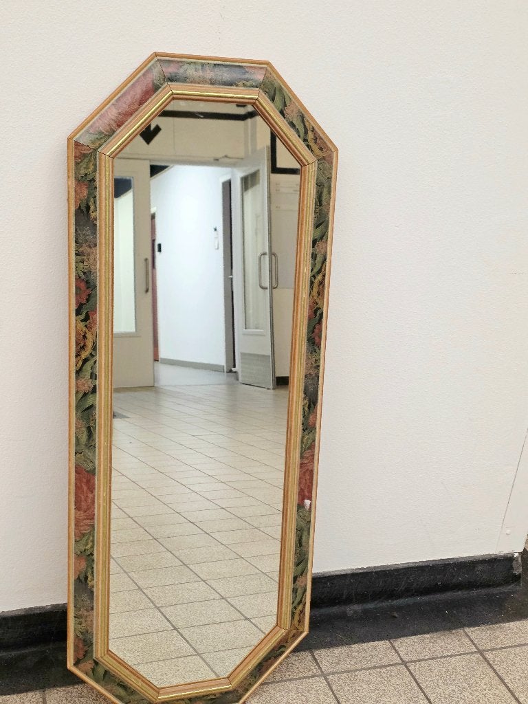 Vintage 70s Hollywood Regency Elongated Octagonal Mirror, Minder dan 50 cm, Gebruikt, 100 tot 150 cm, Ophalen of Verzenden