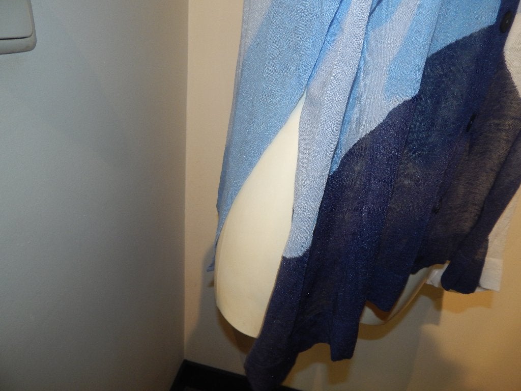 Sarah Pacini baggy vest blauw tinten zijkanten hoge split, Sarah Pacini, Maat 46/48 (XL) of groter, Zo goed als nieuw, Verzenden
