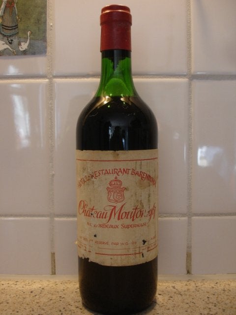 Château Mouton 1967 Appellation Bordeaux Supérieur Controlée, Ophalen, Frankrijk, Zo goed als nieuw, Rode wijn