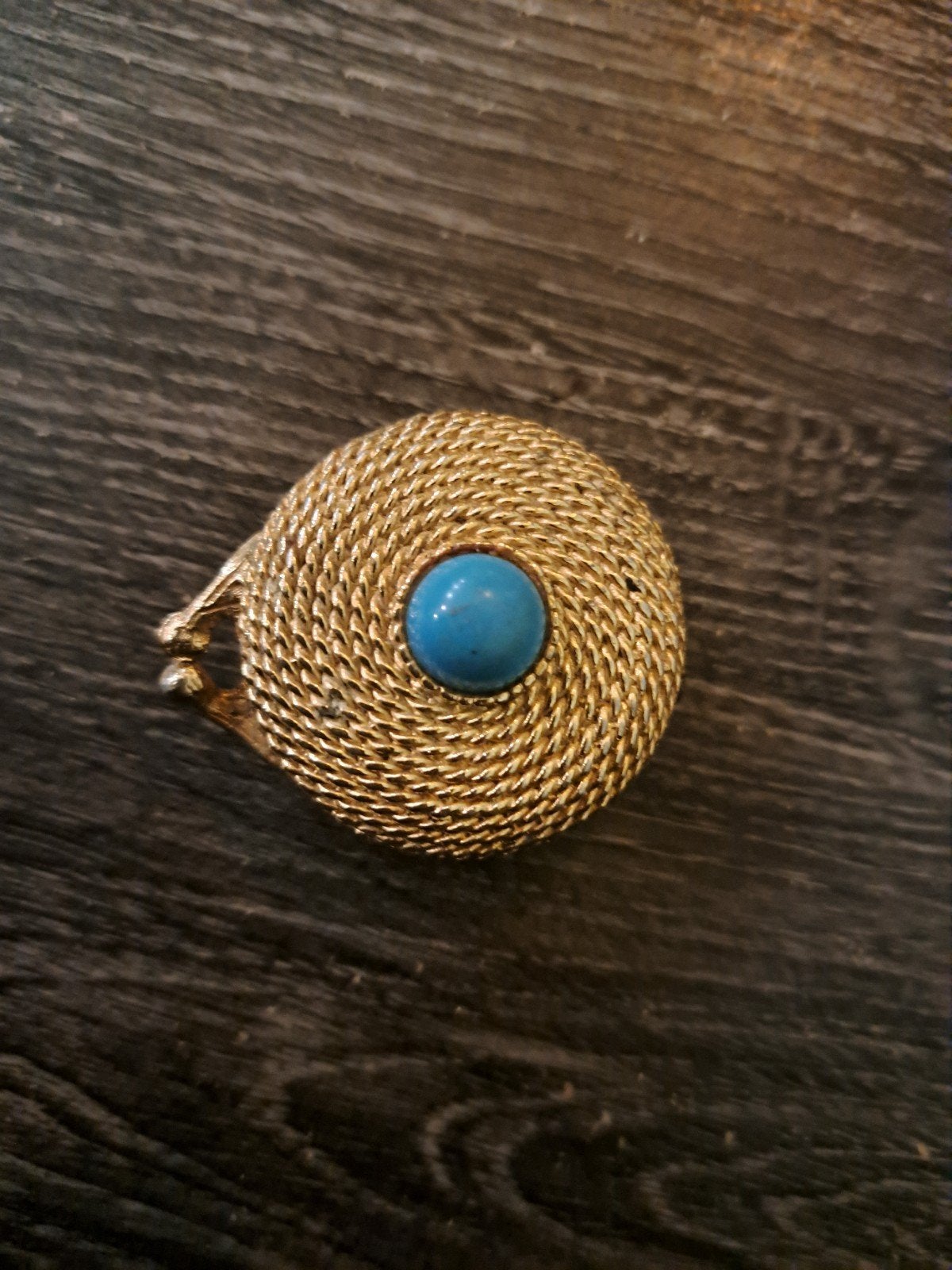 Vintage Estée Lauder Solid Parfum Medaillon met Turkoois, Ophalen of Verzenden, Gebruikt