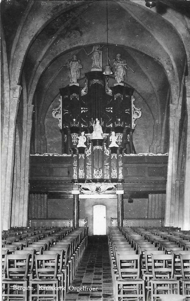 AK Bergum - Interieur Kruiskerk, Orgelfront, Verzenden, 1940 tot 1960, Ongelopen, Friesland