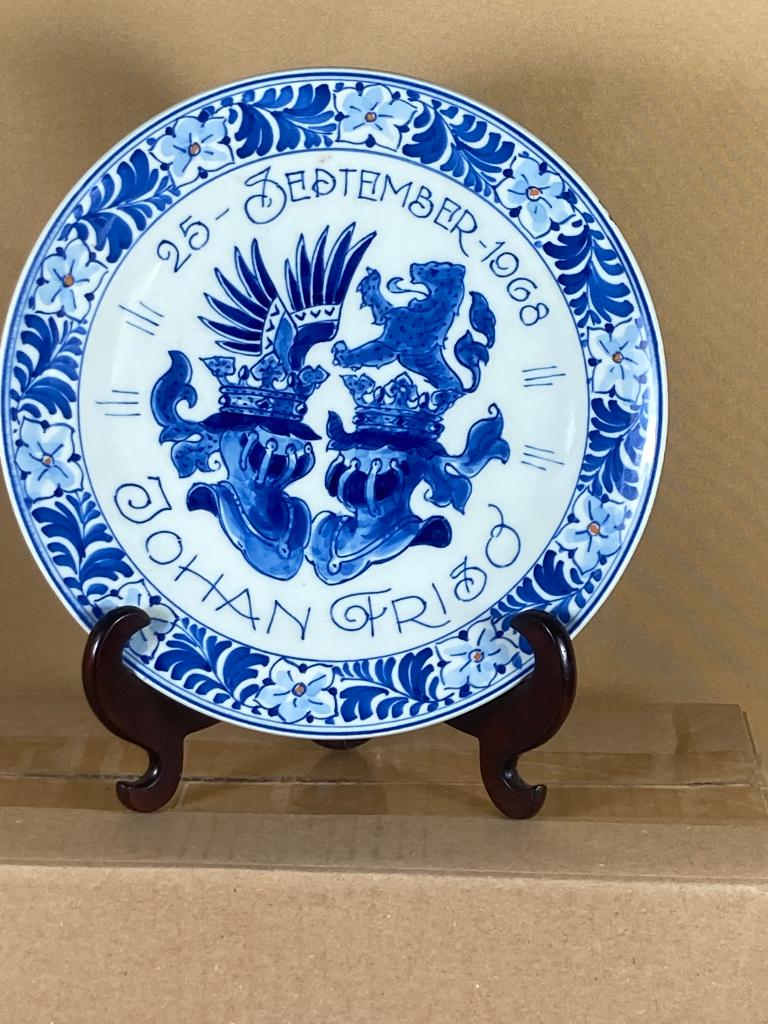 Porceleyne Fles geboorte bord Johan Friso 1968, Verzamelen, Koninklijk Huis en Royalty, -, Overige typen, Ophalen of Verzenden