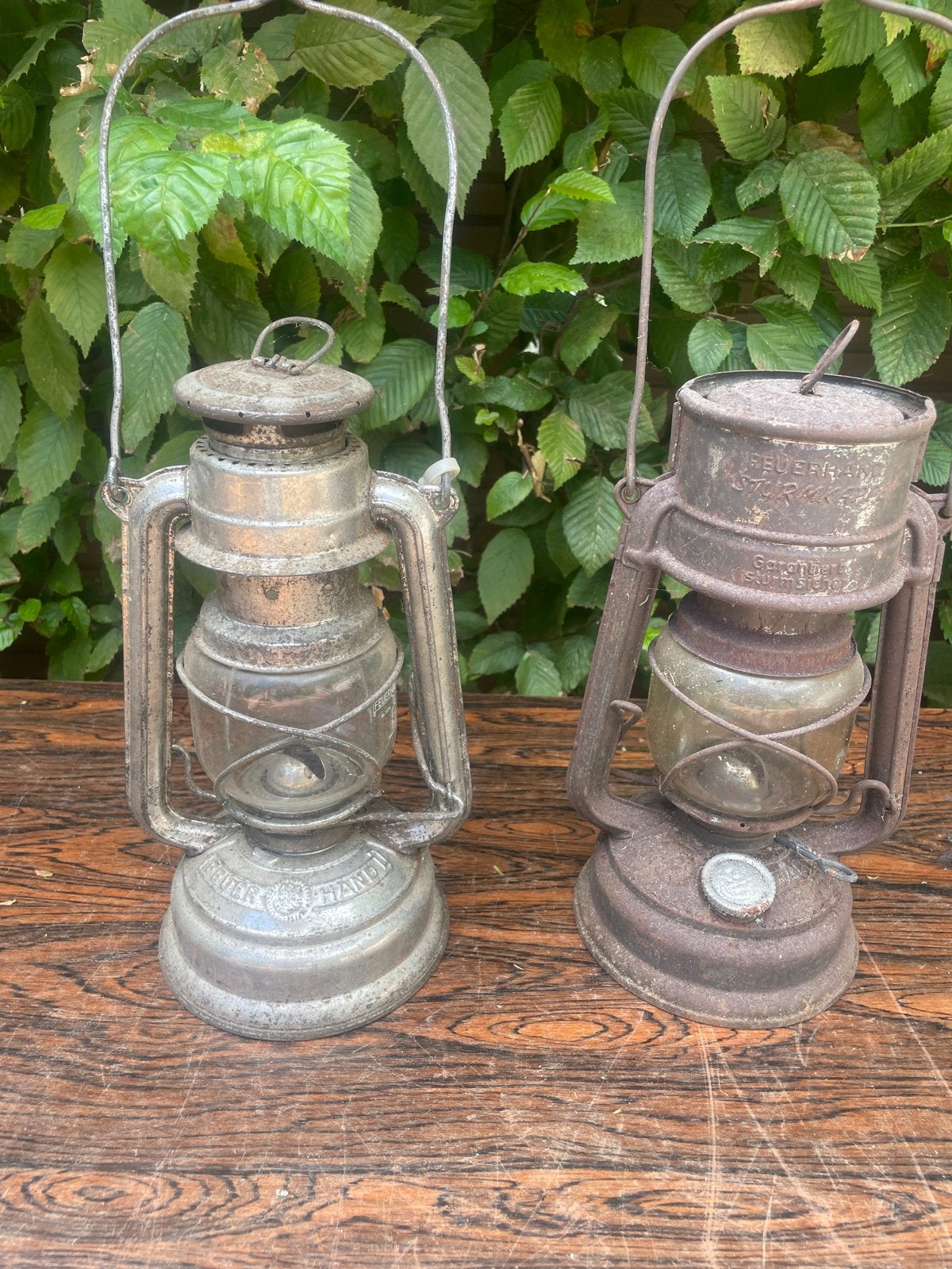 Set van 2 vintage Feuerhand stormlampen, Antiek en Kunst, Ophalen of Verzenden